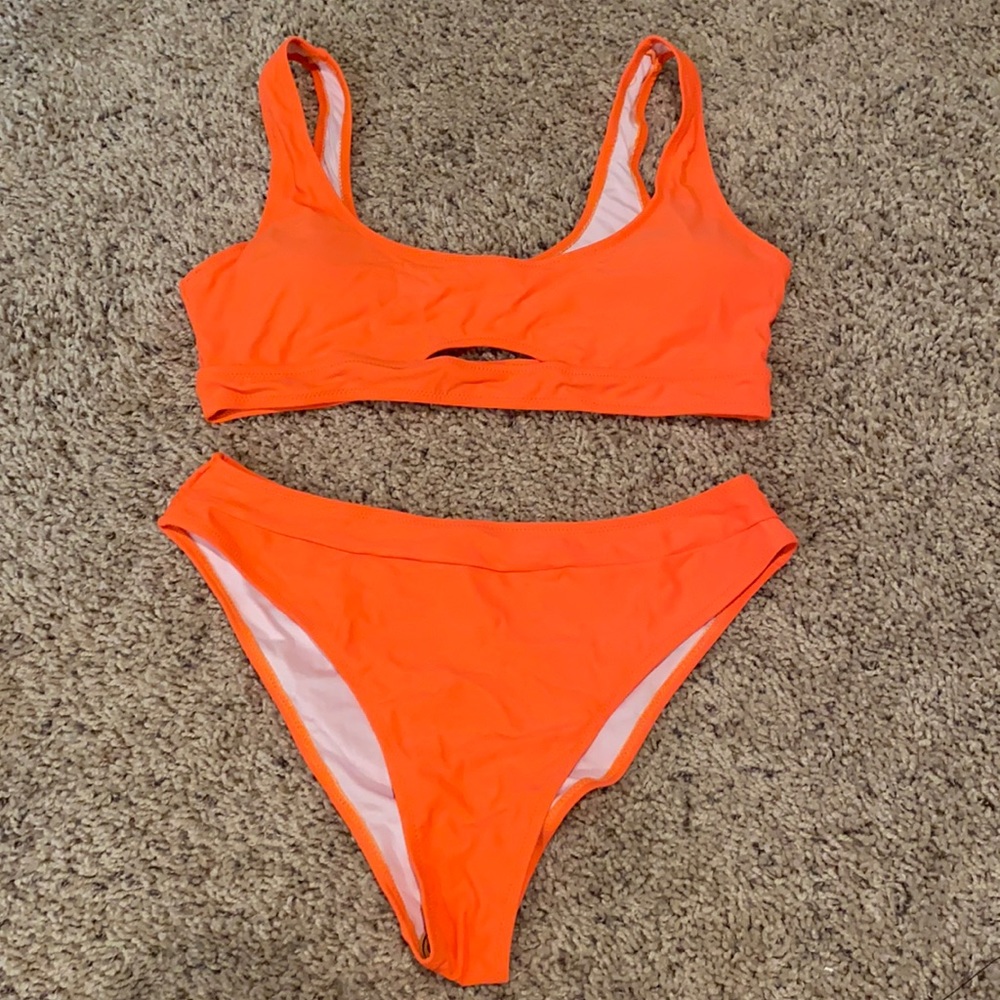 NWOT neon orange bikini